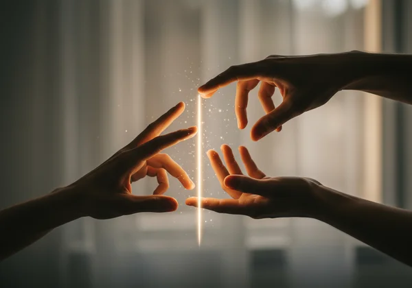 Hands creating a boundary, symbolizing safe sexual exploration.