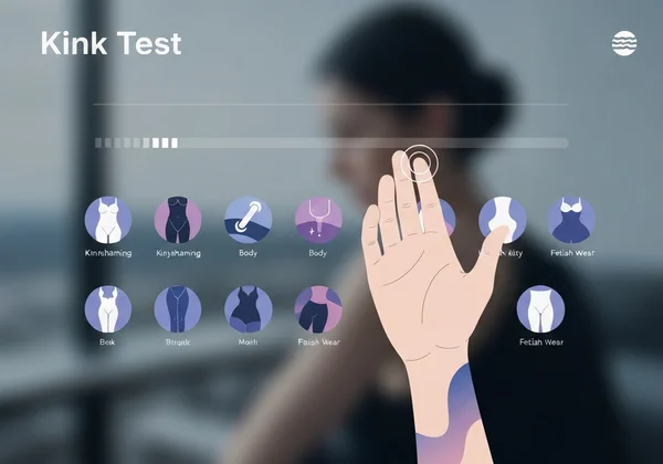 Person exploring choices on a digital kink test interface.