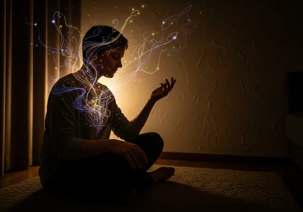 A person privately exploring their desires for self-discovery