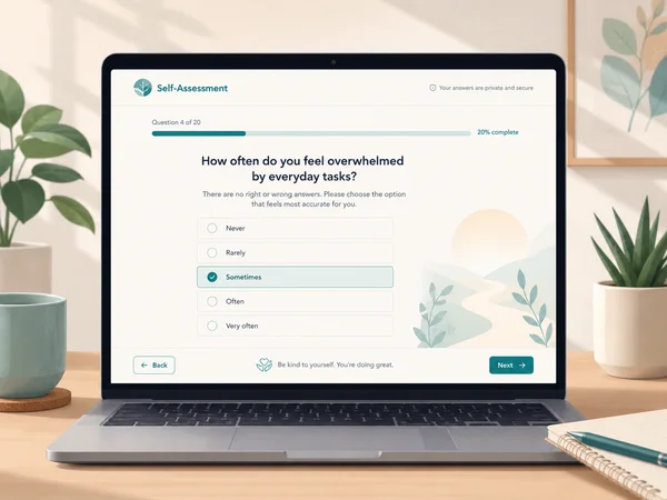 Generic interface of an online self-assessment test