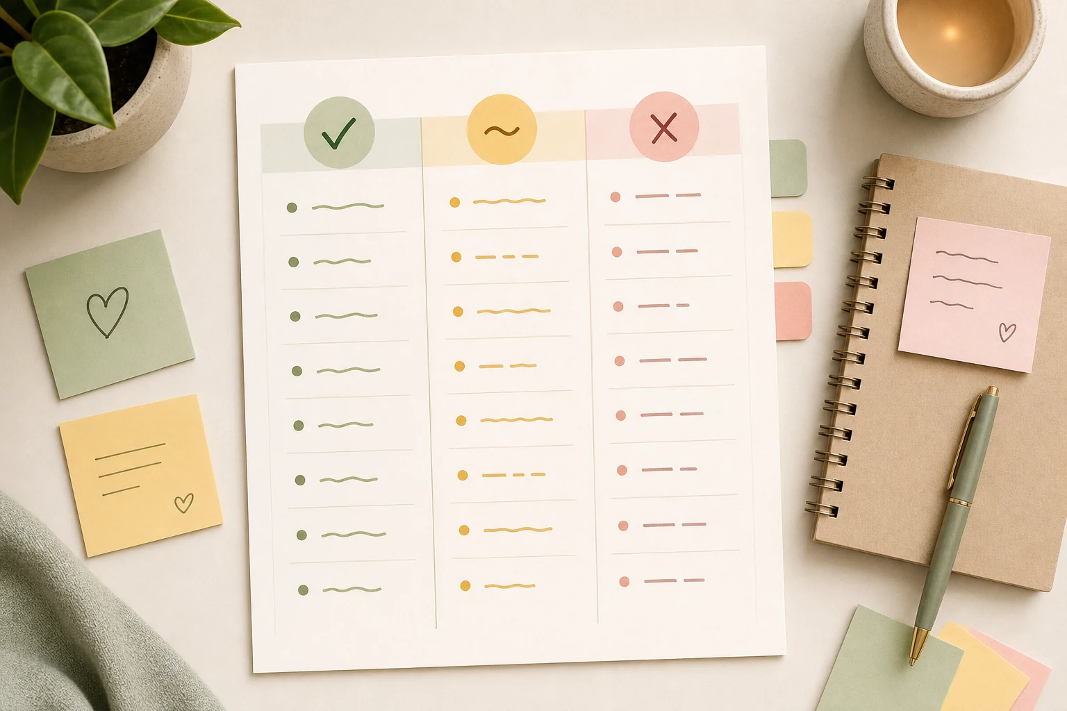 Yes no maybe list columns