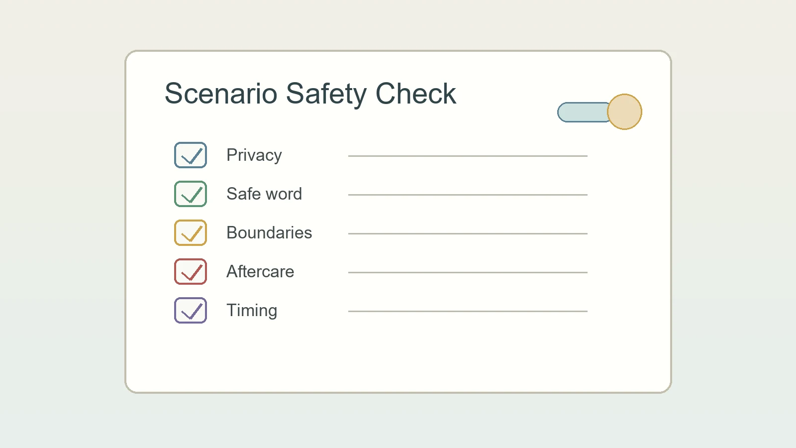 Kink scenario safety checklist