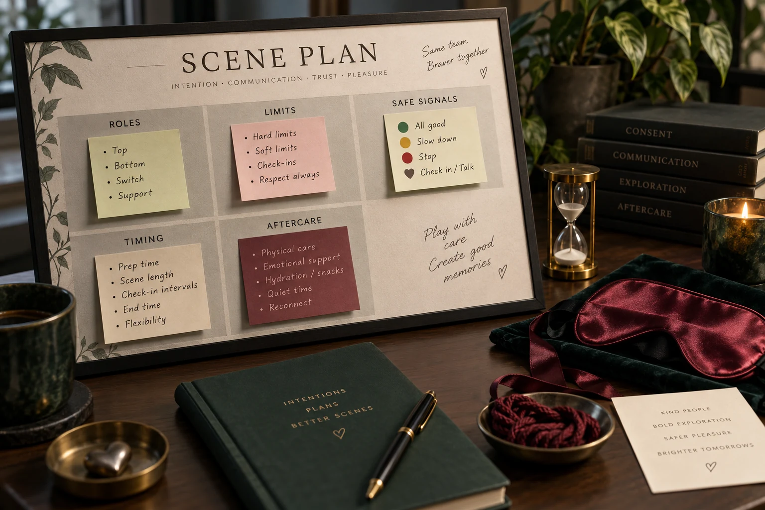 BDSM scene planning board